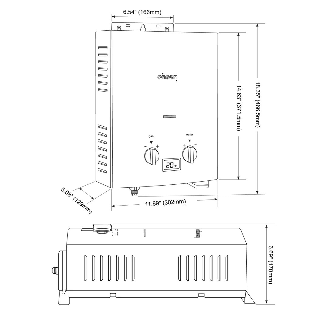 Chauffe-eau au propane portatif sans réservoir 5L Onsen – Image 8