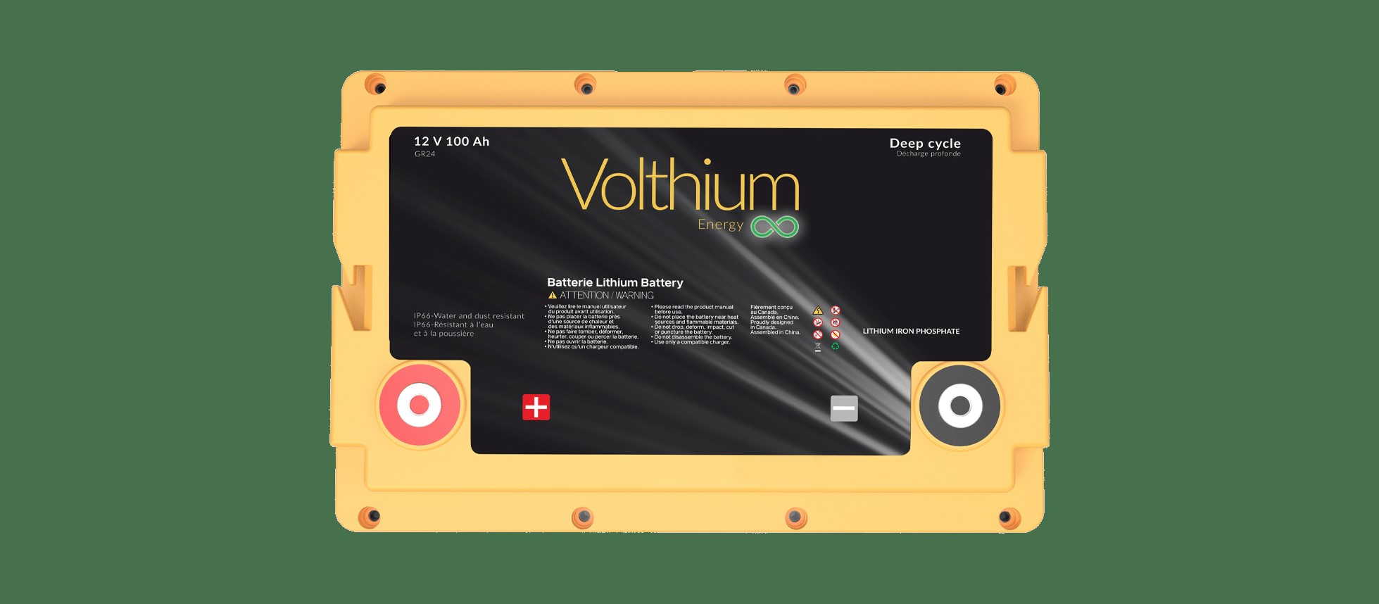 BATTERIE VOLTHIUM 12VOLTS 100AMP - BLUETOOTH - AUTO-CHAUFFANTE