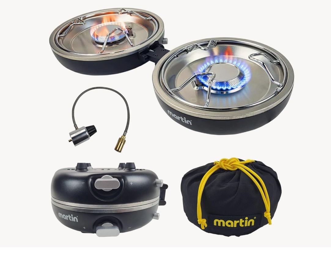 Réchaud de camping pliable avec 2 brûleurs - 20 000 BTU